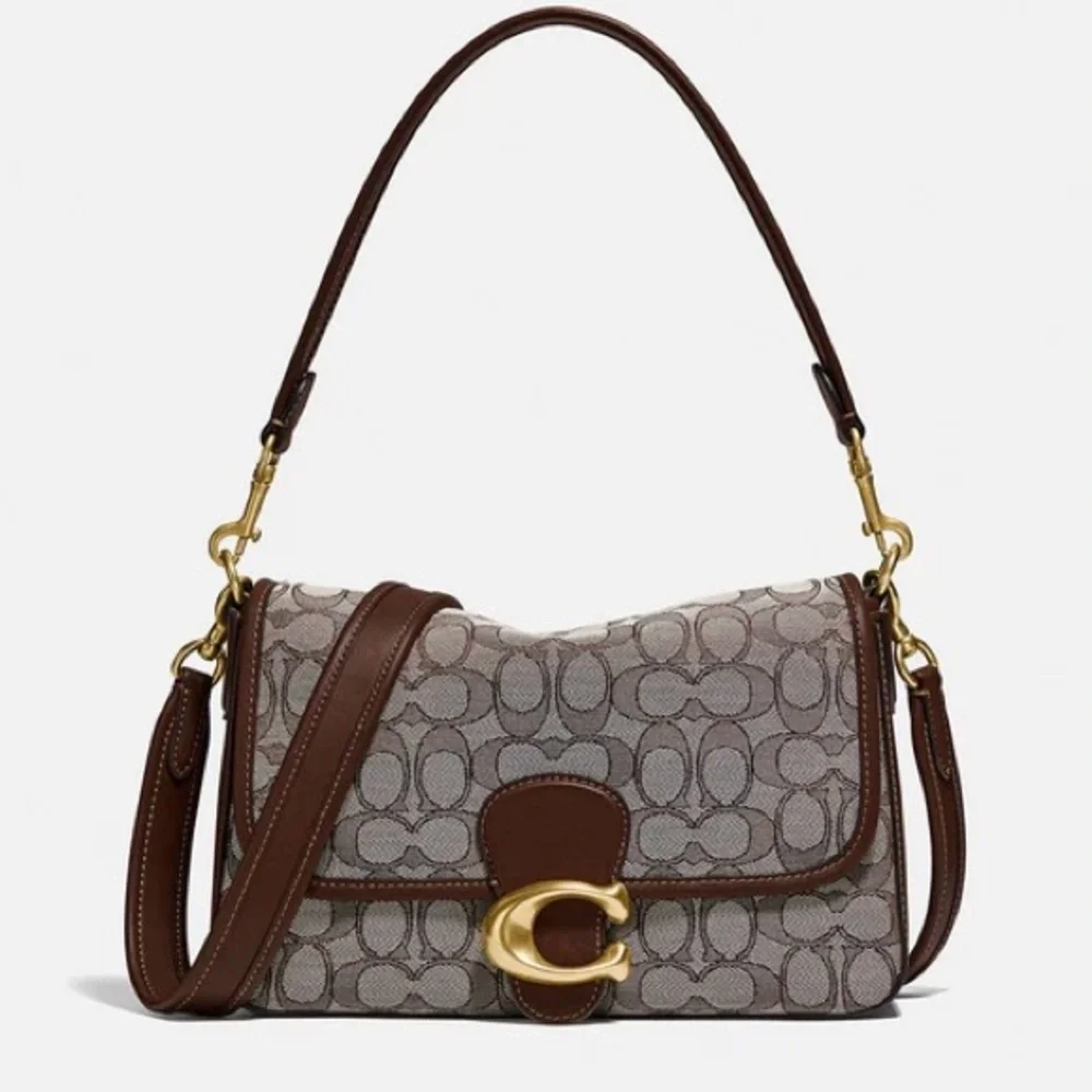 Coach Soft Tabby Signature Shoulder Crossbody Bag in Maple - Picture 1 of 16
